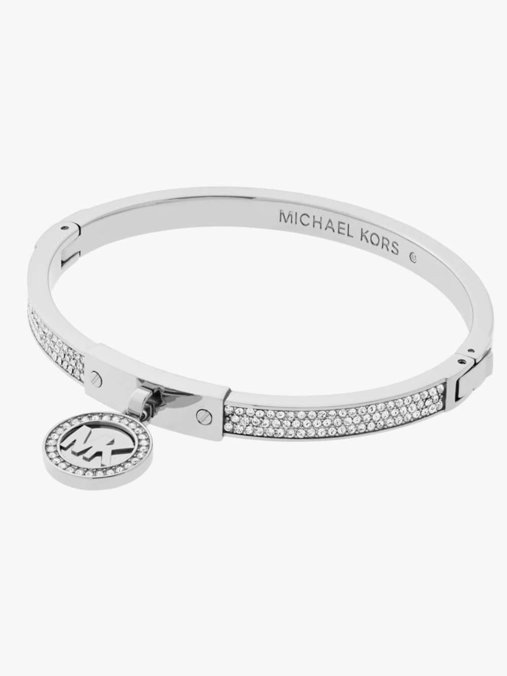 Michael Kors Stainless Steel & Pavé Crystal MK Logo Bangle Bracelet
NEW $155 USD